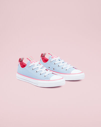Chuck Taylor All Star Seasonal Color Sea Salt Blue/Bold Pink/White, Angled View