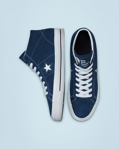 CONS One Star Pro Mid - Ben Raemers Foundation Navy/White/Black, Top and Side View
