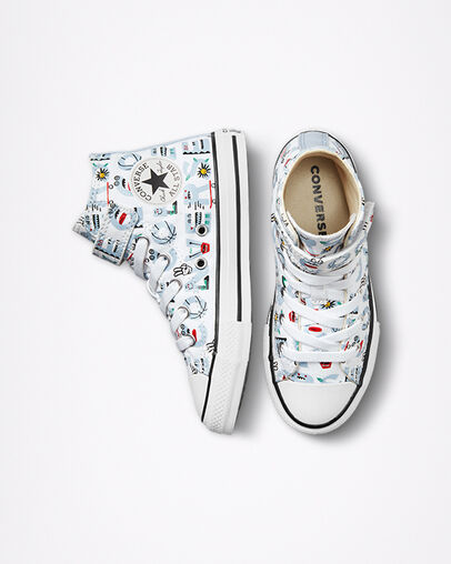 Chuck Taylor All Star Easy-On Converse Creatures White/Natural Ivory, Top and Side View