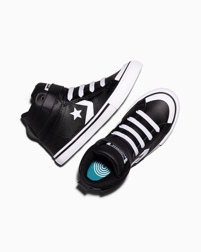 Pro Blaze Strap Leather Black/White/White, Angled View