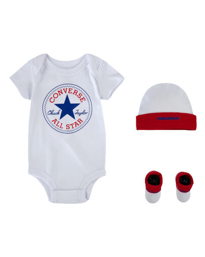 3-Piece Chuck Taylor Bodysuit Set Rojo Converse/Blanco, Front View