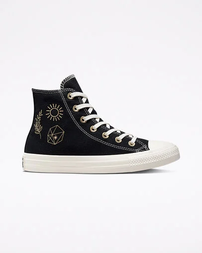 Chuck Taylor All Star Golden Elements Zwart/Light Gold/Egret, Outer Side View