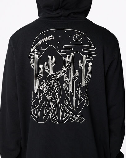Desert Graphic Pullover Hoodie Black, Detail View