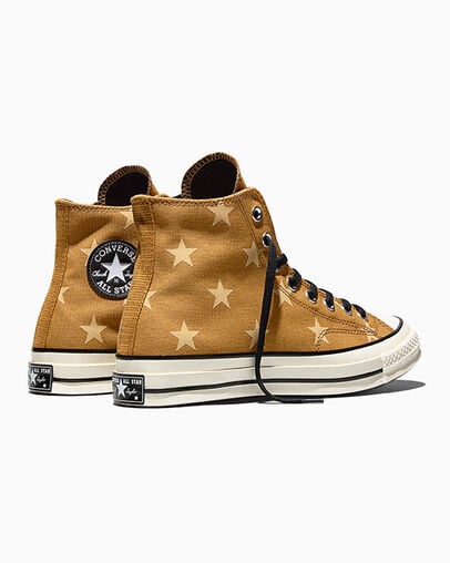 Chuck 70 Stars Honey Stick Brown/Hay Day Brown/Egret, Heel View