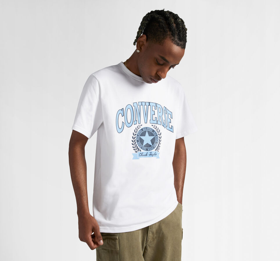 Retro Collegiate Graphic T-Shirt White