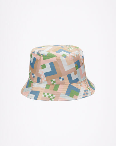 Reversible Bucket Hat Aop Multi/Indigo Oxide, 3/4 View