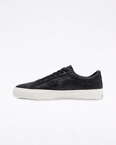 Converse CONS Croc Emboss One Star Pro Noir/Aigrette/Miel gomme, Inner Side View