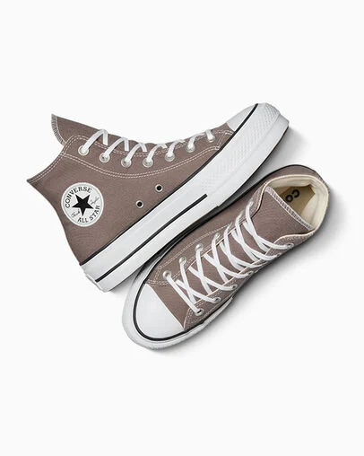 Chuck Taylor All Star Lift Platform Piedra pómez/Blanco/Negro, Angled View