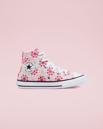 Canvas Broderie Chuck Taylor All Star Blanco/Rosa/Negro, Outer Side View