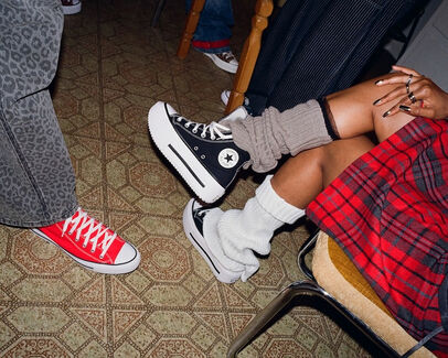 Chuck Taylor All Star Lift Double Stack Platform Canvas Zwart/Wit/Zwart, Detail Angle View