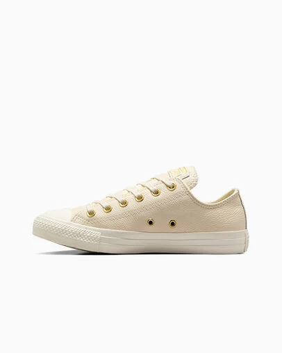 Chuck Taylor All Star Mono Leather Egret/Egret/Gold, Inner Side View