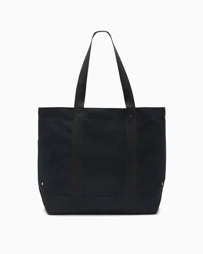 Premium Heavyweight Canvas Tote Bag Converse Black, Back View