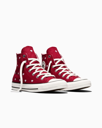 Chuck Taylor All Star Valentine's Day Days Ahead Red/Vintage White/New Found Bloom Pink, Top and Side View
