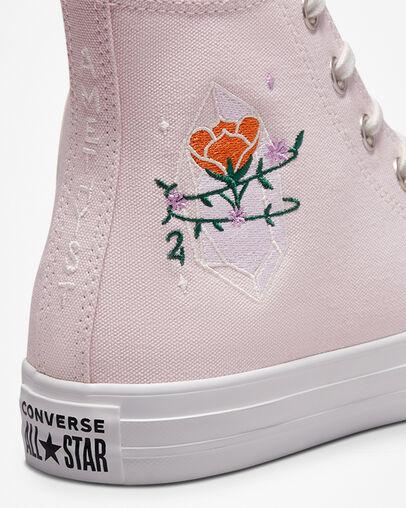 Chuck Taylor All Star Embroidered Crystals Barely Rose/Vintage White, Detail Angle View