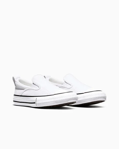 Chuck Taylor All Star Malden Street Slip On White/Black/White, Top and Side View