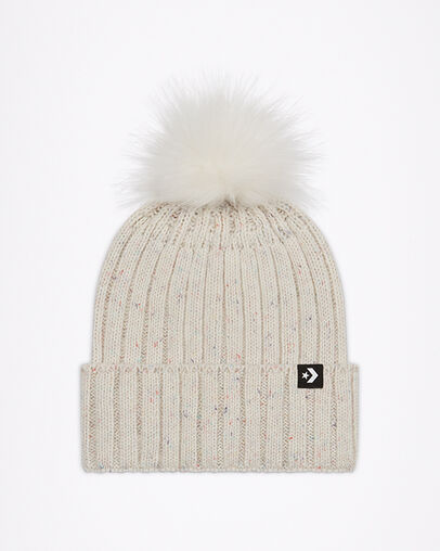 Pom Beanie Egret, Front View