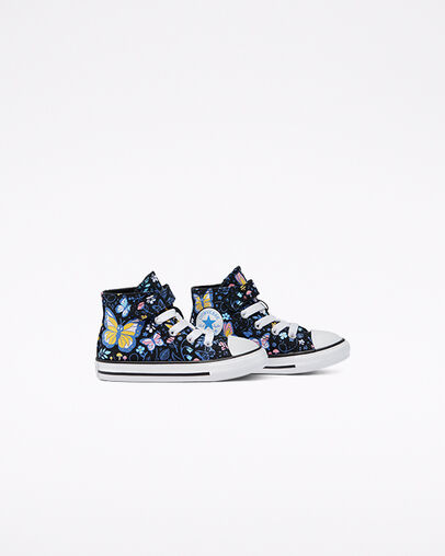 Chuck Taylor All Star Easy-On Butterfly Black/Bleached Cyan/Pink Gaze, Detail Angle View