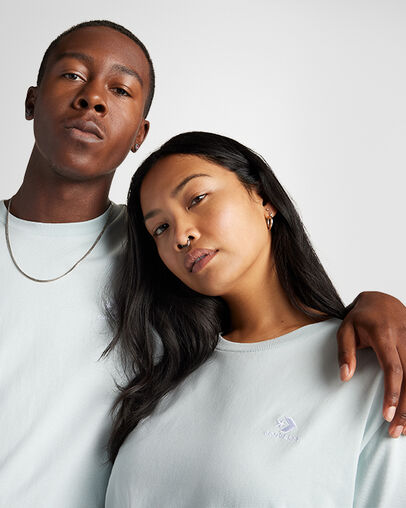 Converse Go-To Embroidered Star Chevron Standard-Fit T-Shirt You Dew You, Detail View