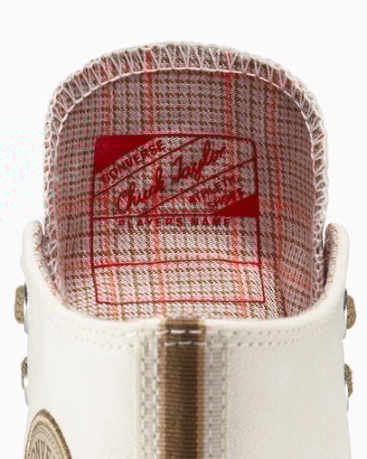 Chuck 70 Houndstooth Lining Egret/Swamp Green/Last Straw, Detail Angle View