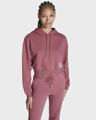 Chuck Taylor All Star Cropped Hoodie Royal Flushed, Front View