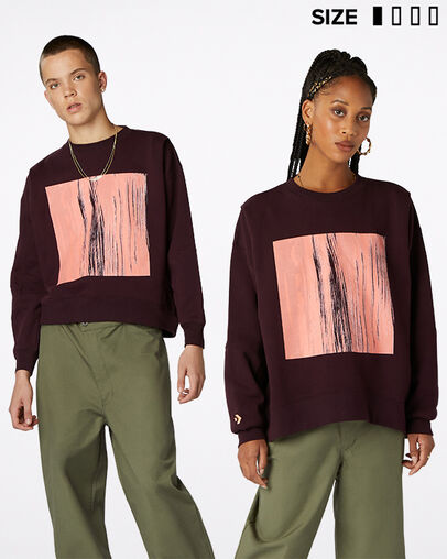 Gender Neutral Converse Shapes Bubble Crew Black Currant, Front View