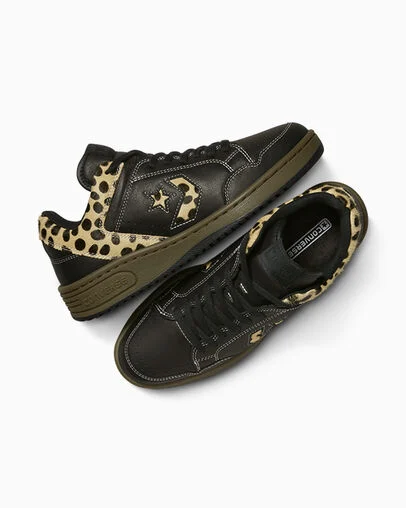 Converse Weapon Pony Hair Noir/Marron/Brun clair, Angled View