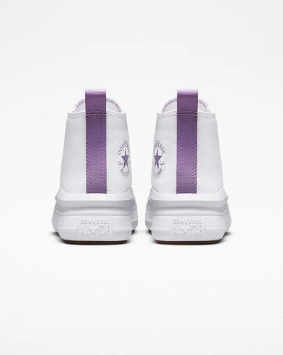 Chuck Taylor All Star Move Platform Blanco/Morado p&iacute;xel/Blanco, Heel View