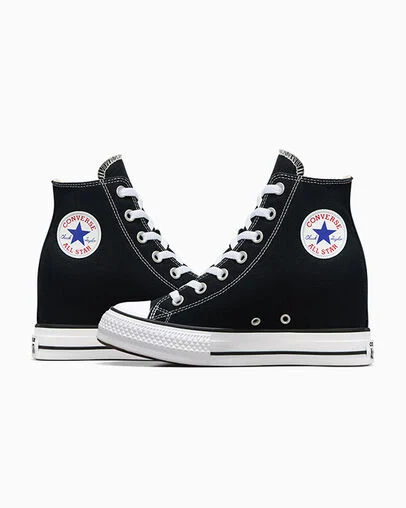 Chuck Taylor All Star Classic Wedge Platform Schwarz/Rot/Navy, Detail Angle View