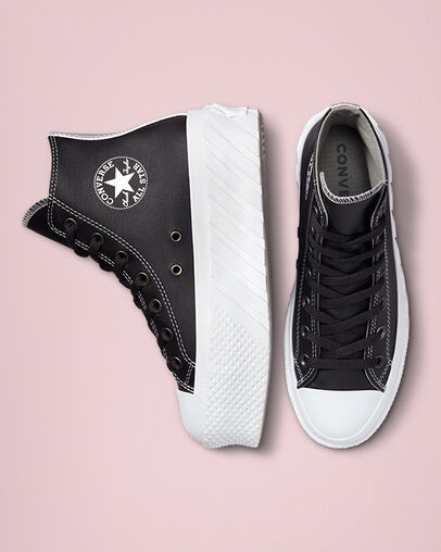 Chuck Taylor All Star Lift 2X Platform Matte Metallic Bufera/Slate Sage/Bianco, Top and Side View