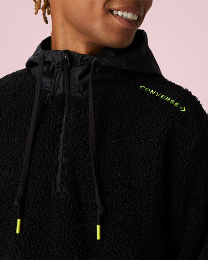 Mountain Club Sherpa Pullover Hoodie Converse Black, Detail View