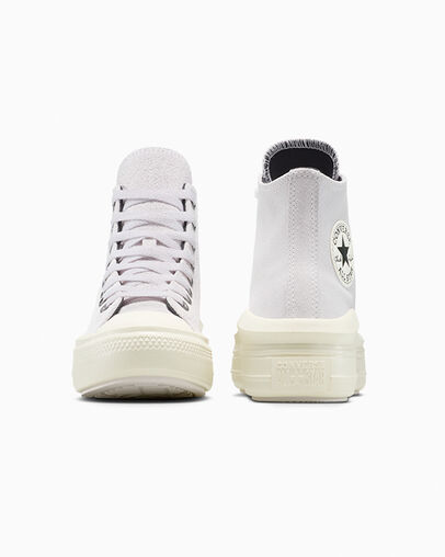 Chuck Taylor All Star Move Platform Suede Bone Cold/Egret/Black, Heel View