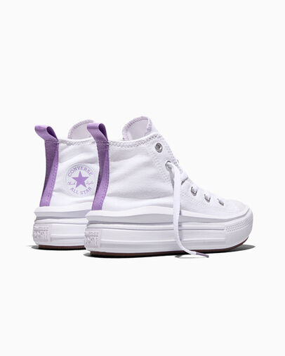 Chuck Taylor All Star Move Platform Blanc/Violet pixel/Blanc, Heel View