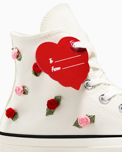Chuck 70 Valentine's Day Egret/Red/Lt Jellyfish Jitter, Detail Angle View