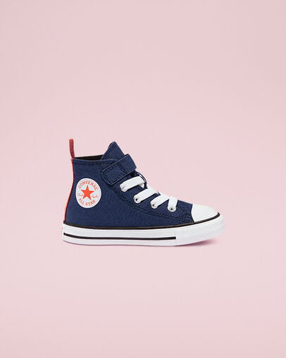 Toddlers' Converse Color Easy-On Chuck Taylor All Star Azul marino medianoche/Amapola brillante, Outer Side View