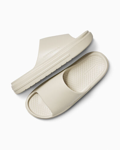 Converse Essential Slide Blanc papyrus/Blanc papyrus/Blanc papyrus, Angled View