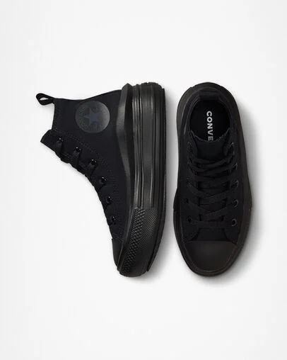 Chuck Taylor All Star Move Platform Black/Black/Dk Smoke Grey, Top and Side View