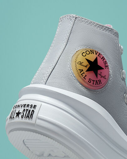 Chuck Taylor All Star Move Platform Gel Patch Gravel/Pink/White, Detail Angle View