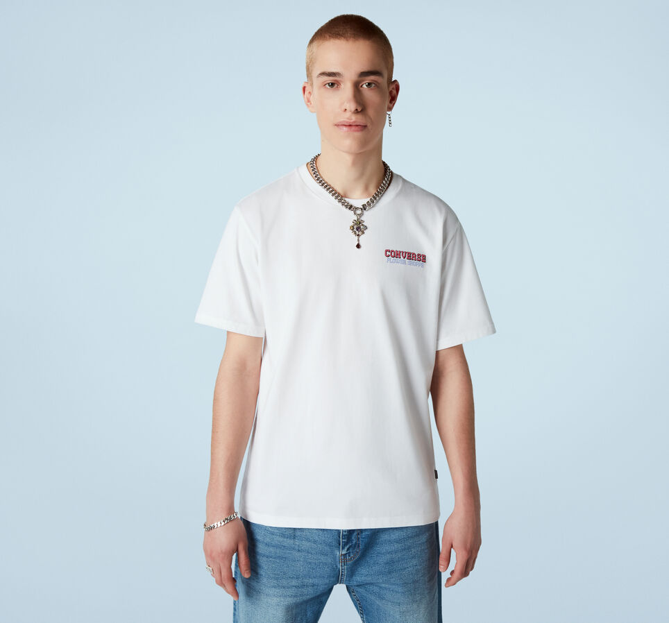 Camiseta de manga corta Flower Shoppe Blanco