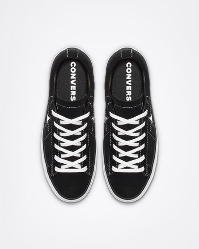 ONE STAR PLATFORM OX RHUBARB/WHITE/WHITE Black/Black/White, Heel View