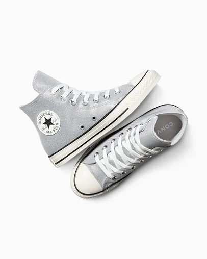Chuck Taylor All Star Sparkle Barely Grey/Egret/Black, Angled View
