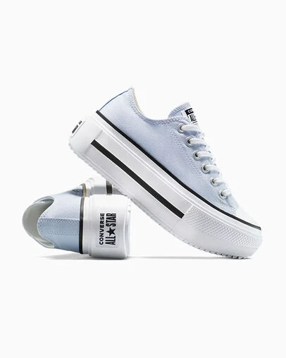 Chuck Taylor All Star Lift Double Stack Platform Canvas Blueberry Ice/White/Black, Detail Angle View