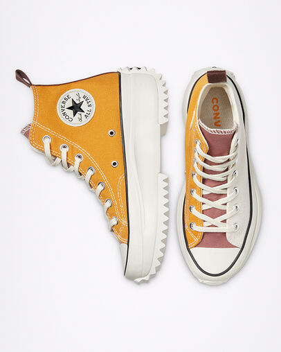 Tri-Panel Run Star Hike Oro girasol/Pergamino, Top and Side View