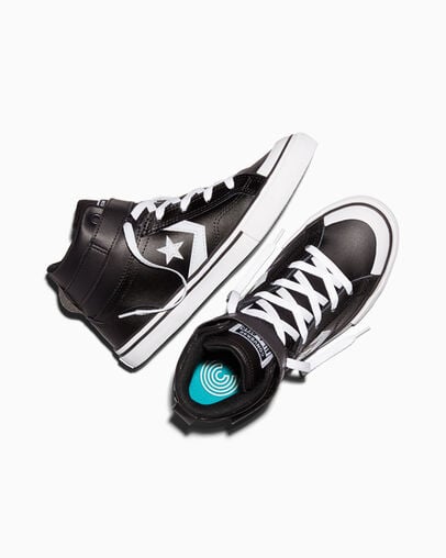 Pro Blaze Strap Leather Black/White/White, Angled View