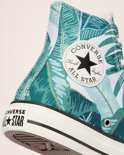 Chuck Taylor All Star Wild Florals Egret/Green/Black, Detail Angle View