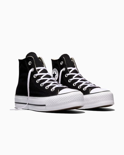 Chuck Taylor All Star Platform Zwart/Wit/Wit, Top and Side View