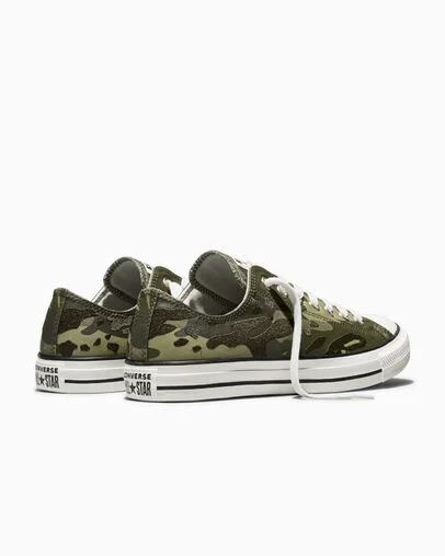 Chuck Taylor All Star Wide Camo Utility Green/Vintage White/Black, Heel View