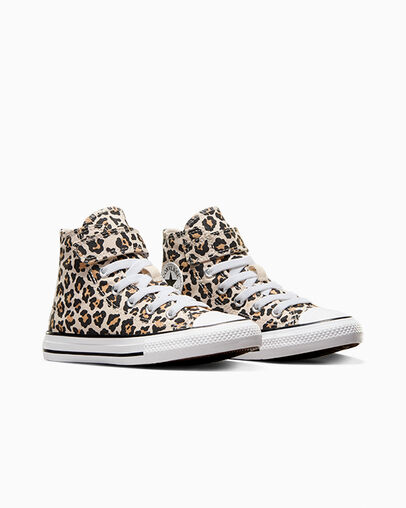 Chuck Taylor All Star Easy On Leopard Bois flott&eacute;/Noir/Blanc, Top and Side View