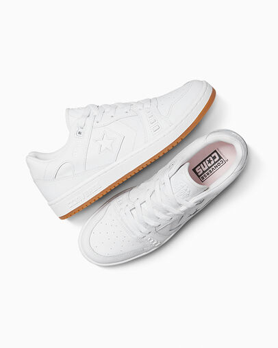 CONS AS-1 Pro Leather White/White/White, Angled View