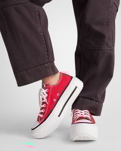 Chuck Taylor All Star Lift Double Stack Platform Canvas Red/Black/White, Reflective View