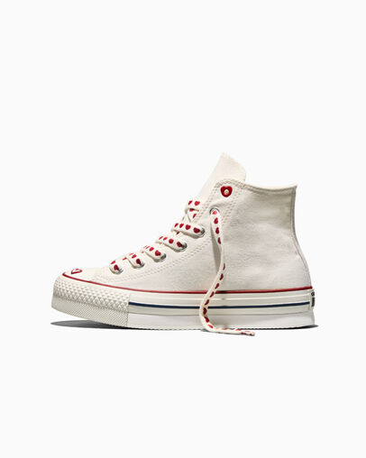 Chuck Taylor All Star Lift Platform Valentine&rsquo;s Day Vintage White/Vintage White/Days Ahead Red, Inner Side View